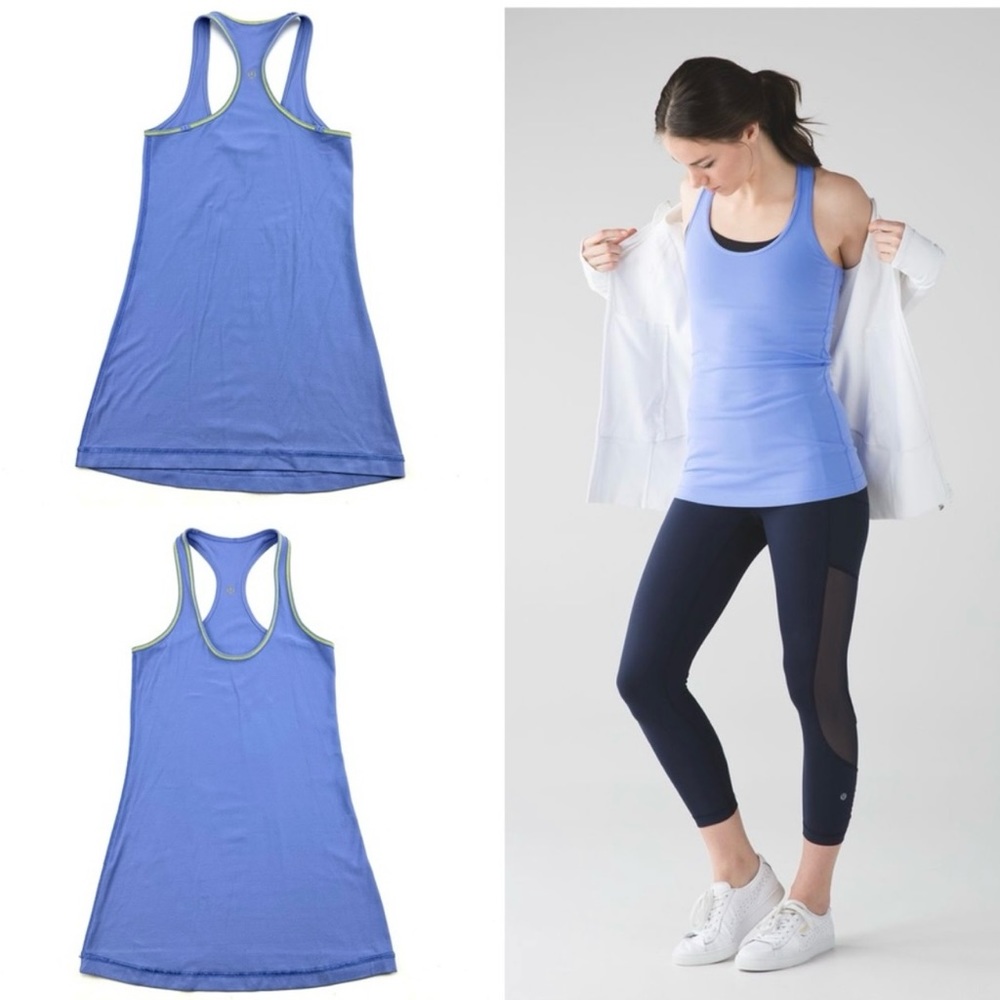 Lululemon Cool Racerback Tank Reversible Lullaby Blue Periwinkle Green